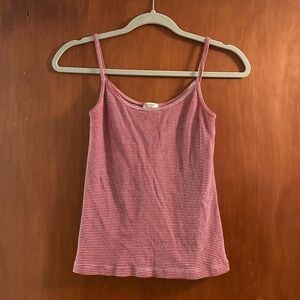 Brandy Melville John Galt Red & White Skylar Striped Spaghetti Strap Tank Top